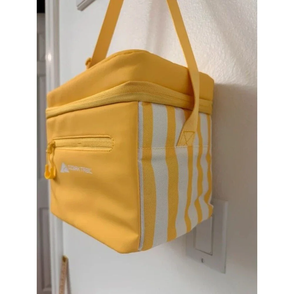 Ozark Trail 6-Can Soft-Sided Cooler Canary Yellow & White Stripe